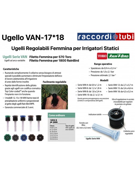 UGELLO FEMMINA 18-VAN 0-360° TORO-RAIN B