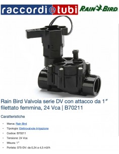 RAIN BIRD 24V MAGNETVENTIL 1" IG