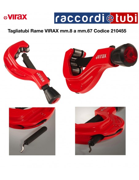 VIRAX ROHRSCHNEIDER FÜR KUPFER von 6 mm bis 67 mm Code 210455