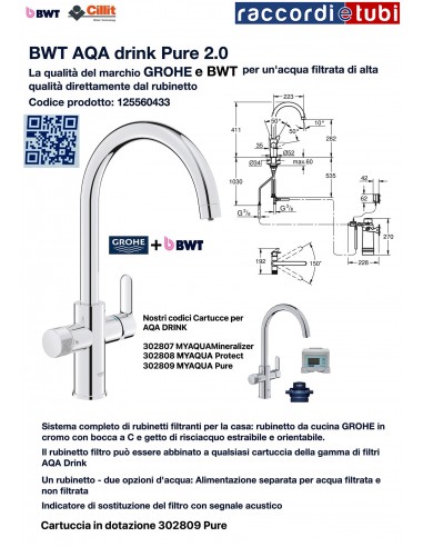 AQA DRINK PURE2.0 BWT completo di accessori per...