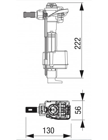 SEITLICHER SCHWIMMERANSCHLUSS Ø 3/8 FLUIDMASTER