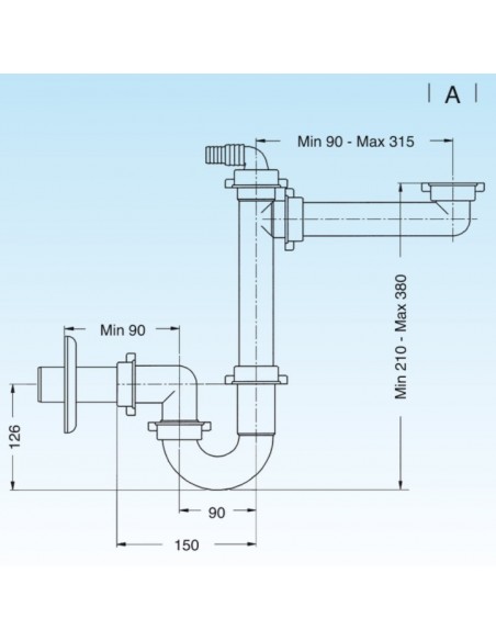 PLATZSPARENDER SIFON LIRA SPAZIO 1 DURCHMESSER 40 ART.9.1279.18