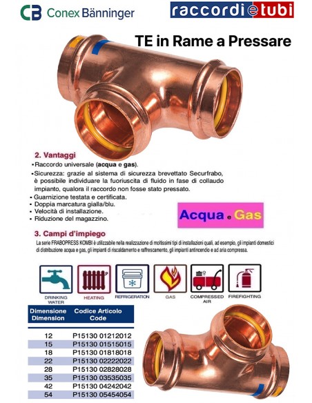 KUPFER PRESSFIT-FITTING 22X22X22