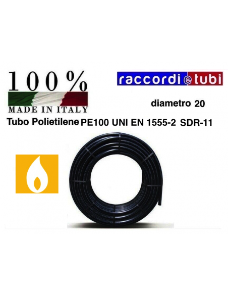 TUBO POLIETILENE GAS 20 SCO60 PE100