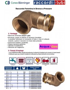 Bronze Presswinkel mit Innengewinde 18x3/4