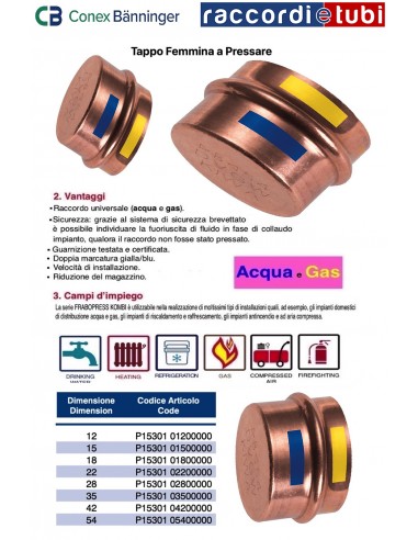 TAPPO RAME A PRESSARE F 42