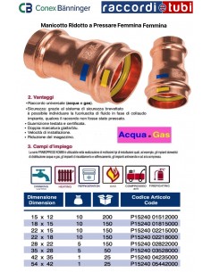KUPFER-PRESSMUFFE REDUZIERT FF 28-22