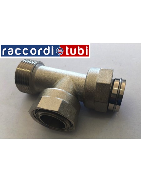 TE CON GHIERA CON OR FEMMINA FEMMINA MASCHIO 1" IN OTTONE