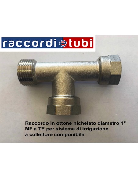 TE CON GHIERA CON OR FEMMINA FEMMINA MASCHIO 1" IN OTTONE