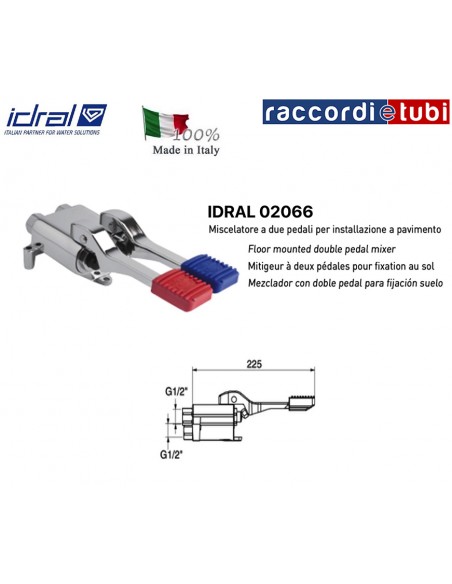 RUBINETTO A DOPPIO PEDALE IDRAL 02066