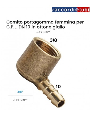 PORTAGOMMA OTTONE CURVO F.3/8 GPL
