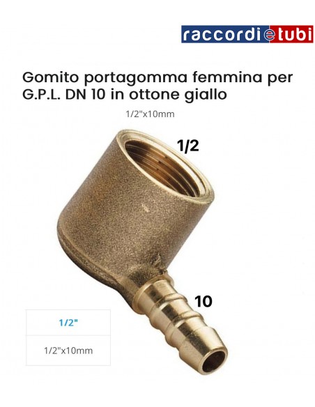 PORTAGOMMA OTTONE CURVO M.1/2 GPL