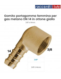PORTAGOMMA OTTONE CURVO F.3/8 METANO