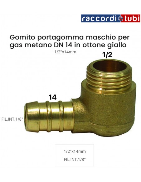 PORTAGOMMA OTTONE CURVO M.1/2 METANO