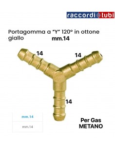 PORTAGOMMA IN OTTONE TRE VIE PER METANO