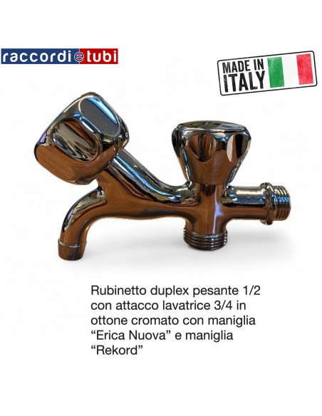 RUBINETTO CON EROGAZIONE PIU LAVATRICE 1/2X3/4 DUPLEX
