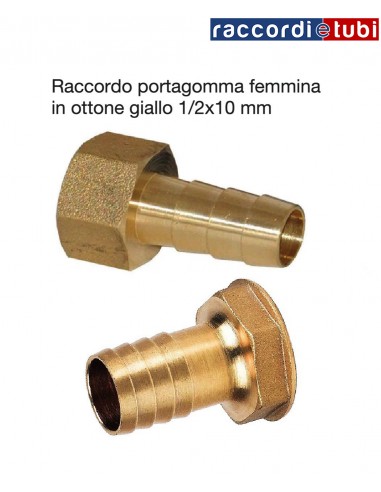 PORTAGOMMA IN OTTONE FEMMINA  1/2''x10mm