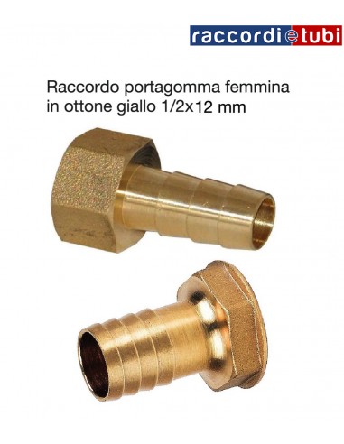 PORTAGOMMA IN OTTONE FEMMINA  1/2''x12mm