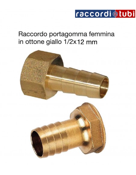 PORTAGOMMA IN OTTONE FEMMINA  1/2''x12mm