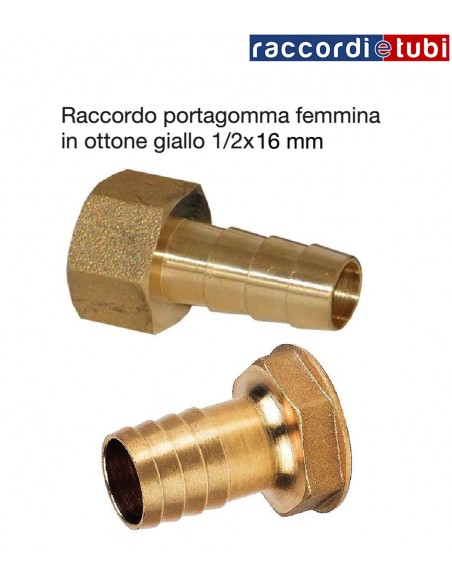 PORTAGOMMA IN OTTONE FEMMINA  1/2''x16mm