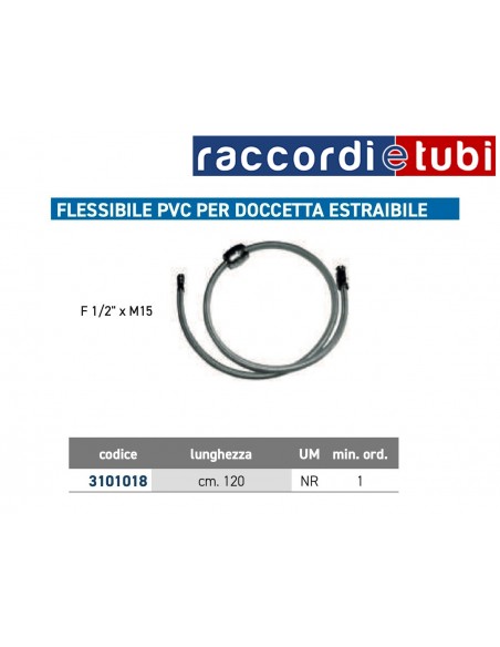 FLESSIBILE IN PVC PER DOCCETTA LAVELLO ESTRAIBILE 120cm