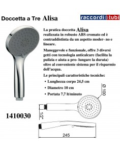 DOCCETTA  a TRE Getti ALISA in ABS cromato