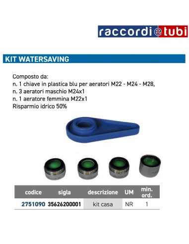 KIT  AERATORI PIU' CHIAVE WATERSAVING