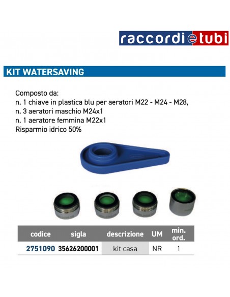 KIT  AERATORI PIU' CHIAVE WATERSAVING