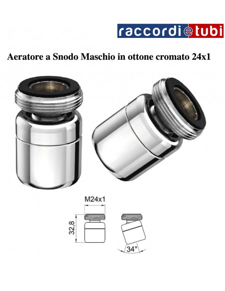 AERATORE A SNODO CROMATO FIL.M.D.24mm