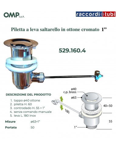 PILETTA TAPPO SALTERELLO D.1''x63mm
