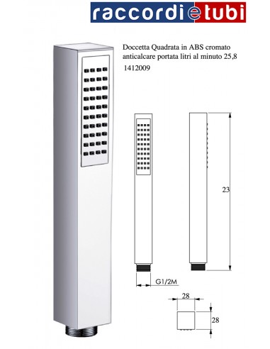 QUADRATIGE DUSCHDÜSE aus verchromtem ABS