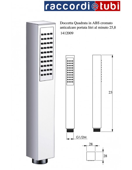 QUADRATIGE DUSCHDÜSE aus verchromtem ABS