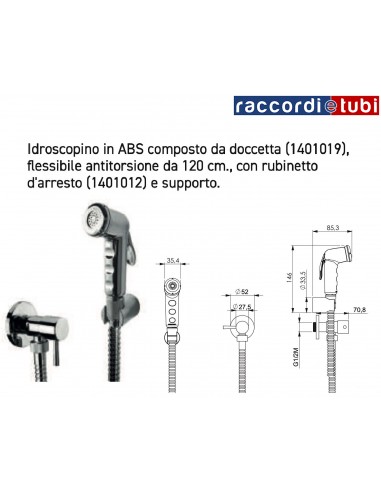 IDROSCOPINO IN ABS CROMATO CON DOCCIETTA 1401011
