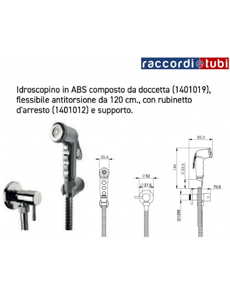 ABS-CHROMBÜRSTE MIT DUSCHBRAUSE 1401011