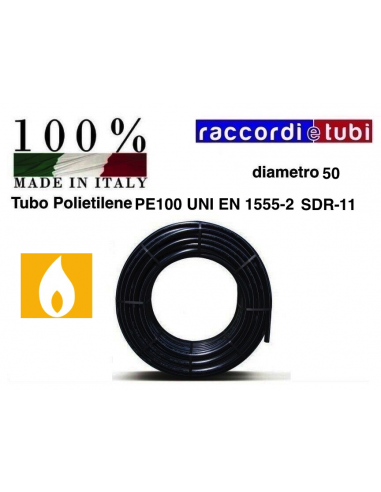 TUBO POLIETILENE GAS 50 SCO60 PE 100