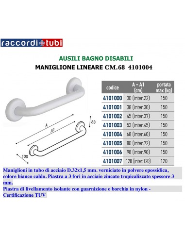 MANIGLIONE LINEARE VERNICIATO BIANCO...