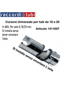 CURSORE PER SALISCENDI UNIVERSALE 18/25mm IN ABS CROMATO