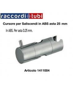CURSORE PER SALISCENDI  25mm IN ABS CROMATO