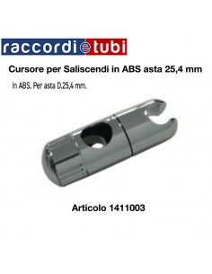 CURSORE PER  SALISCENDI 25,4mm IN ABS CROMATO