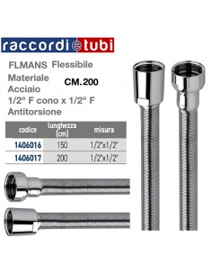 FLESSIBILE DOCCIA  CM.200 IN ACCIAIO INOX ANTITORSIONE...