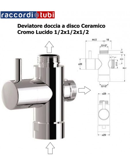 DEVIATORE A LEVA MF 1/2" OT.CR.