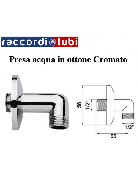 PRESA ACQUA CON ROSONE SCORREVOLE 1/2 MM