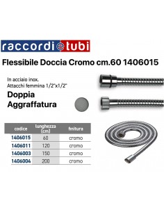 FLESSIBILE DOCCIA CM.60 F/F D.1/2''x1/2' CROMATO 