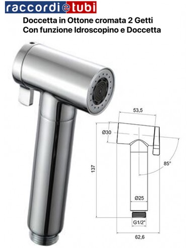 DOCCETTA IN OTTONE CROMATO 2 GETTI IDROSCOPINO...