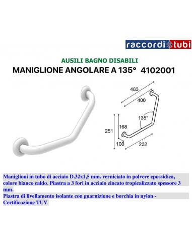 MANIGLIONE ANGOLARE A 135° DI SICUREZZA...