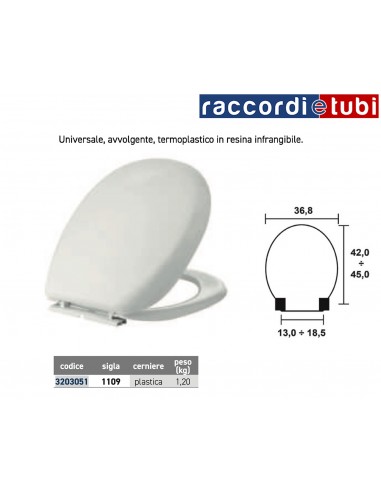 SEDILE UNIVERSALE IN RESINA INFRANGIBILE BIANCO