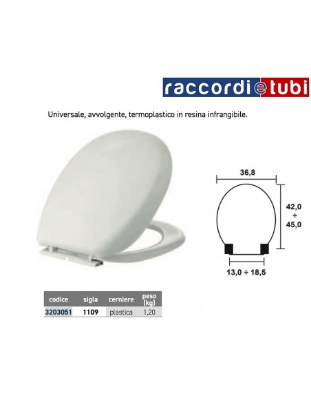 SEDILE UNIVERSALE IN RESINA INFRANGIBILE BIANCO