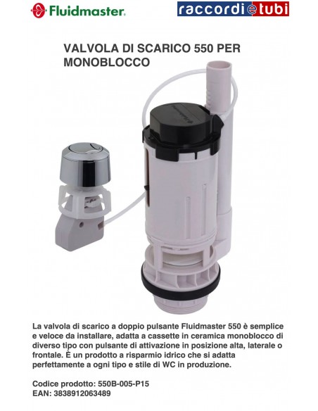 BATTERIA PER WC MONOBLOCCO FLUIDMASTER 550B-005-P