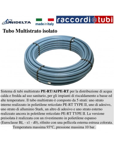 TUBO MULTISTRATO UNIDELTA ISOLATO BLU 26X3...