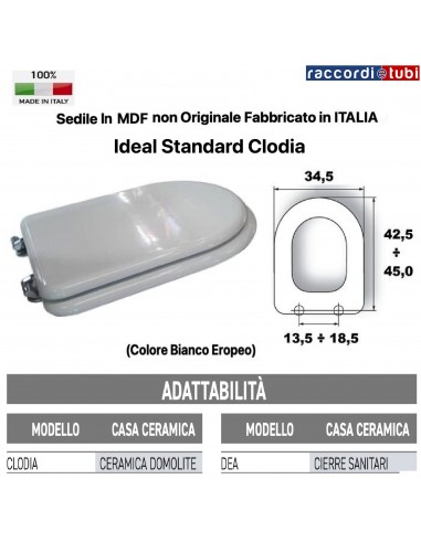 WC-SITZ AUS KERAMIK DOLOMITE CLODIA WEISS EUROPA